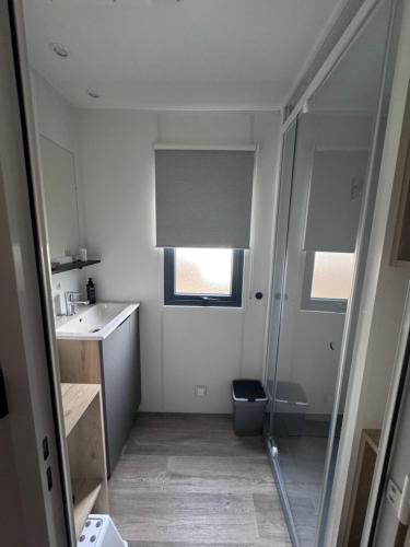 Køkken eller tekøkken på Chalet See 19 mit Seeblick