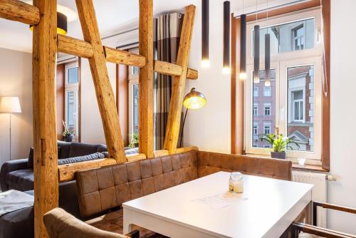 Χώρος καθιστικού στο Ferienwohnung am Dom in Erfurt