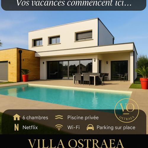 ein Rendering eines Hauses mit Pool in der Unterkunft Villa Luxe Exclusive avec Piscine Privée in Gujan-Mestras