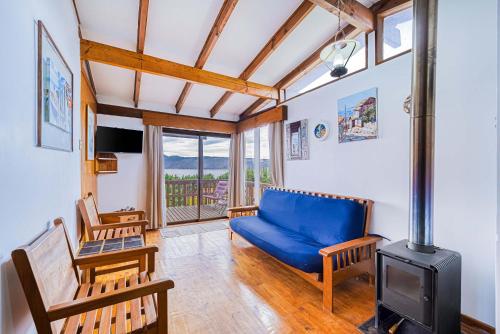 Χώρος καθιστικού στο Cabaña Miramar 3D Wifi y Piscina