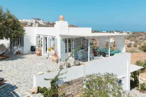 a villa with a view of the house at Nissos Suites in Apollonia