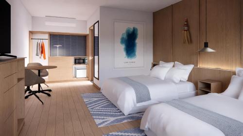 Postel nebo postele na pokoji v ubytování The Iceberg Tahoe