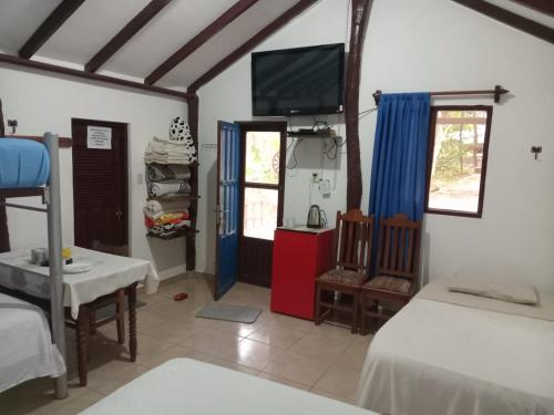 Krevet ili kreveti u jedinici u objektu Cabaña Refugio
