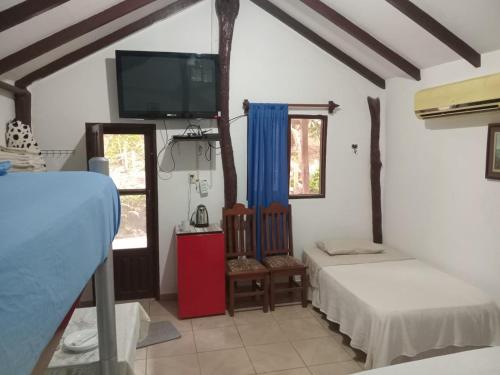 Krevet ili kreveti u jedinici u okviru objekta Cabaña Refugio