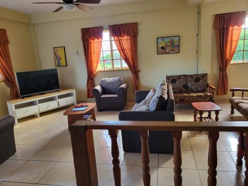 TV a/nebo společenská místnost v ubytování OceanView Villa