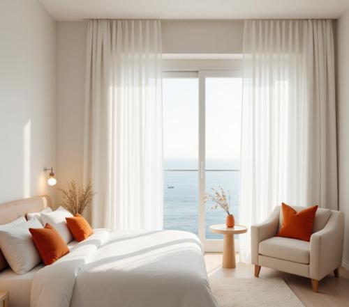 Ένα ή περισσότερα κρεβάτια σε δωμάτιο στο Sayda Apart Aydın