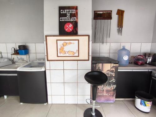 Η κουζίνα ή μικρή κουζίνα στο FLAT Promoção Mensal