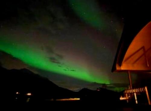 an image of the northern lights in the sky at Fjord & Flame in Tromsø