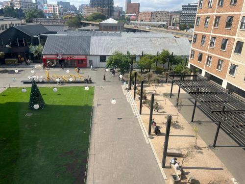 an aerial view of a park in a city at The eland in Johannesburg