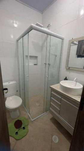 Koupelna v ubytování Guacahouse, casinha aconchegante para até 5 pessoas!