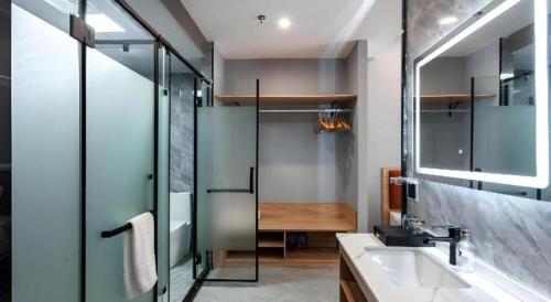 Koupelna v ubytování Borrman Hotel Jiangyin Zhouzhuang