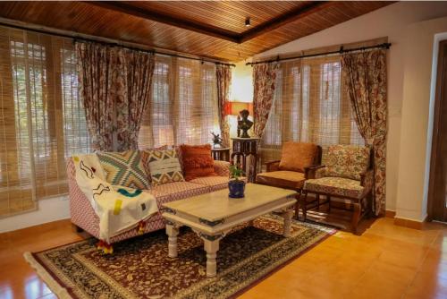 Posezení v ubytování Barefoot House