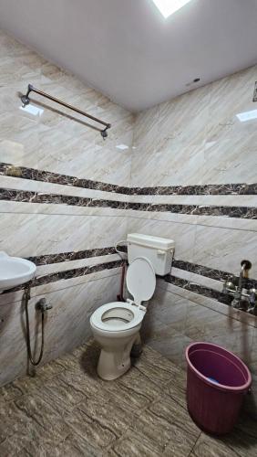 un baño con inodoro y lavabo en Tanaji Residency, en Bombay