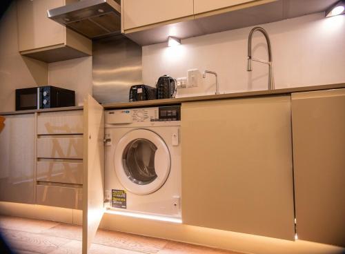 Η κουζίνα ή μικρή κουζίνα στο Stylish Kent apartment