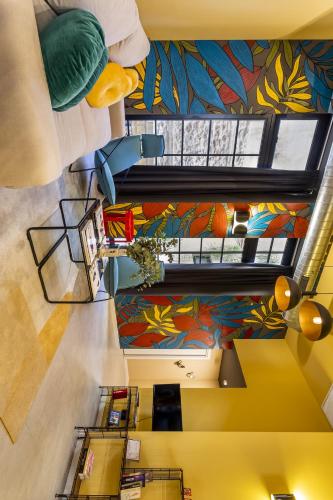 an overhead view of a building with a colorful ceiling at Amazinn Places EVI Apartments in Valencia