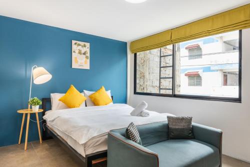 Ένα ή περισσότερα κρεβάτια σε δωμάτιο στο Lachata - Hua Mak