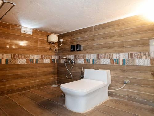 Koupelna v ubytování Santorini Cabins