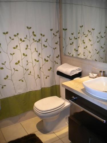 a bathroom with a toilet and a sink at Barceló Suites Providencia I in Santiago
