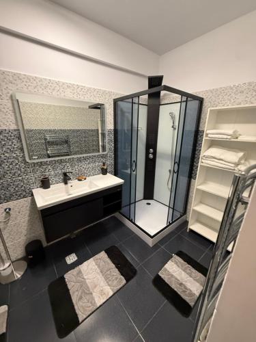 Koupelna v ubytování Vibe apartaments