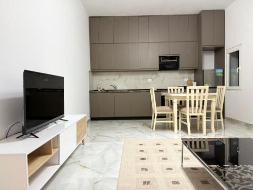 Η κουζίνα ή μικρή κουζίνα στο Ferienhaus Qelia