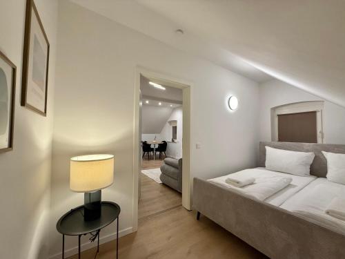 Postel nebo postele na pokoji v ubytování Gemütliches City-Nest