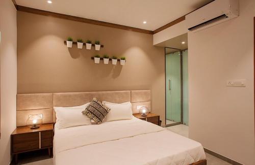 Postel nebo postele na pokoji v ubytování Greece Escape - New Heaven Gold - Villa In Surat