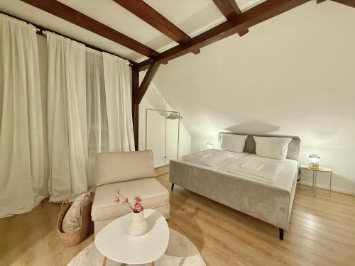 Giường trong phòng chung tại City Studio mit WLAN