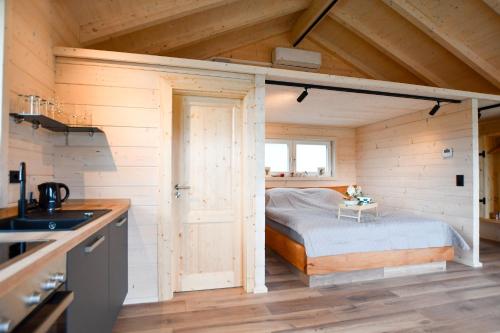 Postel nebo postele na pokoji v ubytování Panoramahisli 4