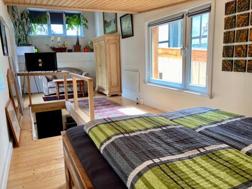 Postel nebo postele na pokoji v ubytování Beim Hufschmied