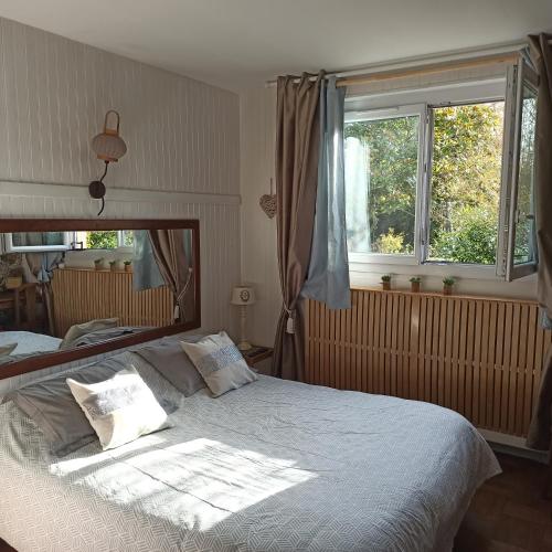 Ένα ή περισσότερα κρεβάτια σε δωμάτιο στο Chambres d'hôtes