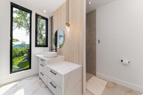 Koupelna v ubytování Le Föss, Fleuve, Sauna & Spa