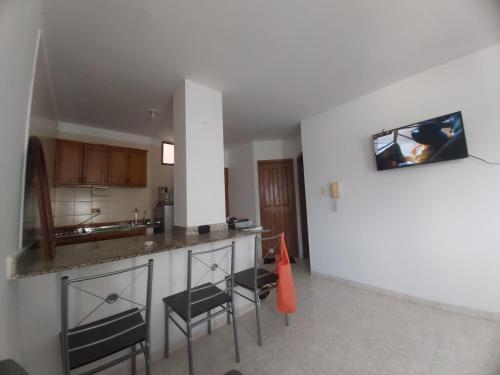 Kuchyň nebo kuchyňský kout v ubytování Hermoso Apartamento Brisas de Gaira, Santa Marta