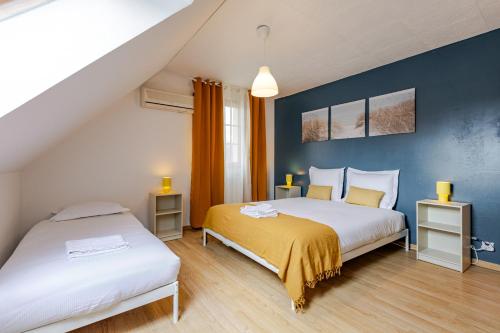 Ένα ή περισσότερα κρεβάτια σε δωμάτιο στο - New - Spacious, Quiet, Parking, Clim