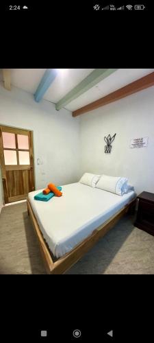 Ένα ή περισσότερα κρεβάτια σε δωμάτιο στο Hotel bosque blue