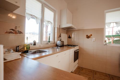 Kuchyň nebo kuchyňský kout v ubytování Cabana Iriss