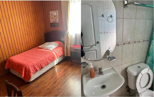 Koupelna v ubytování Hotel Plaza Los Leones