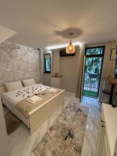 Ένα ή περισσότερα κρεβάτια σε δωμάτιο στο Quiet OldTown Sudio