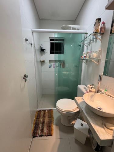 Et badeværelse på Apartamento Familiar Para Suas Férias