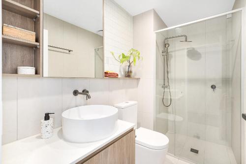 Koupelna v ubytování Aurelia Byron