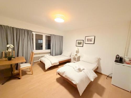 Ένα ή περισσότερα κρεβάτια σε δωμάτιο στο Hostel City Basel 306