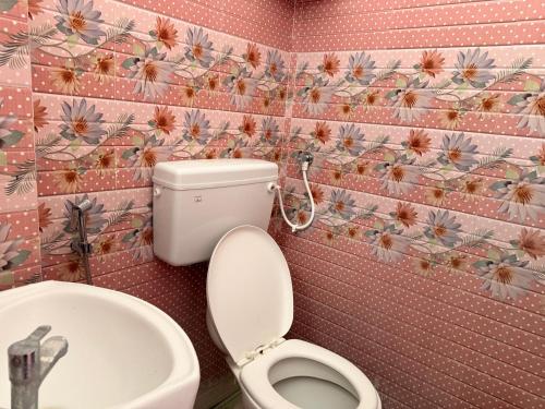 蒂鲁瓦纳马莱Annamalai Bliss Stay的带马桶和水槽的浴室