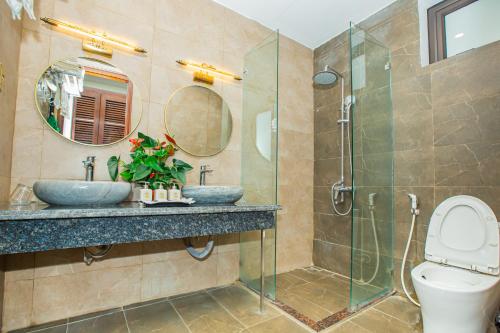 Koupelna v ubytování Central Hills Pu Luong Resort