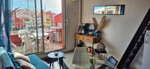 Mykonos III, T2 mezzanine, vue mer, parking et wifi