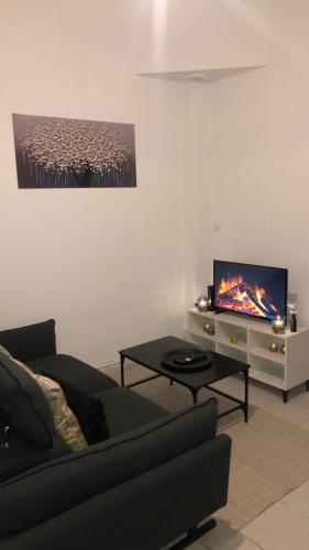 TV a/nebo společenská místnost v ubytování Saint Quentin city center apartment