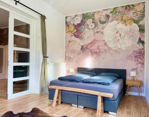 Postel nebo postele na pokoji v ubytování Villa am Wall