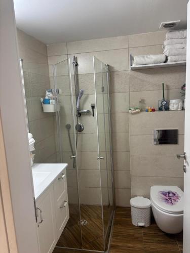 Et badeværelse på Dudger apartment