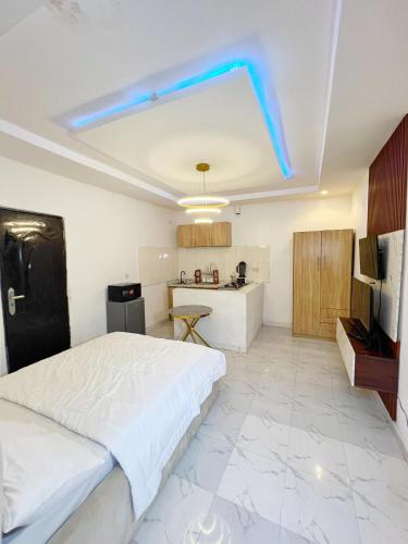 Postelja oz. postelje v sobi nastanitve Leeds 1 Apartment