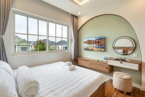 Postel nebo postele na pokoji v ubytování vila babi