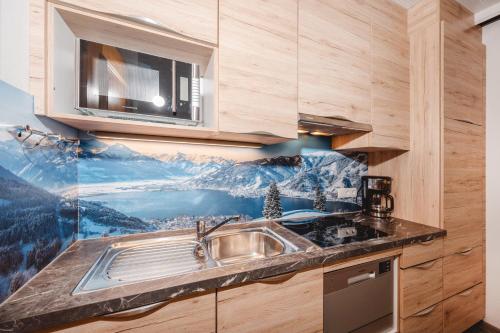 Köök või kööginurk majutusasutuses Appartements Auernigg