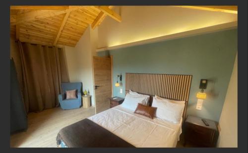 Giường trong phòng chung tại Cephalonian Casa